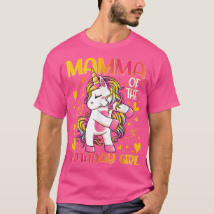 Mamma of the Birthday Girl Flossing Unicorn Mum Mo T-Shirt