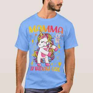 Mamma of the Birthday Girl Flossing Unicorn Mum Mo T-Shirt