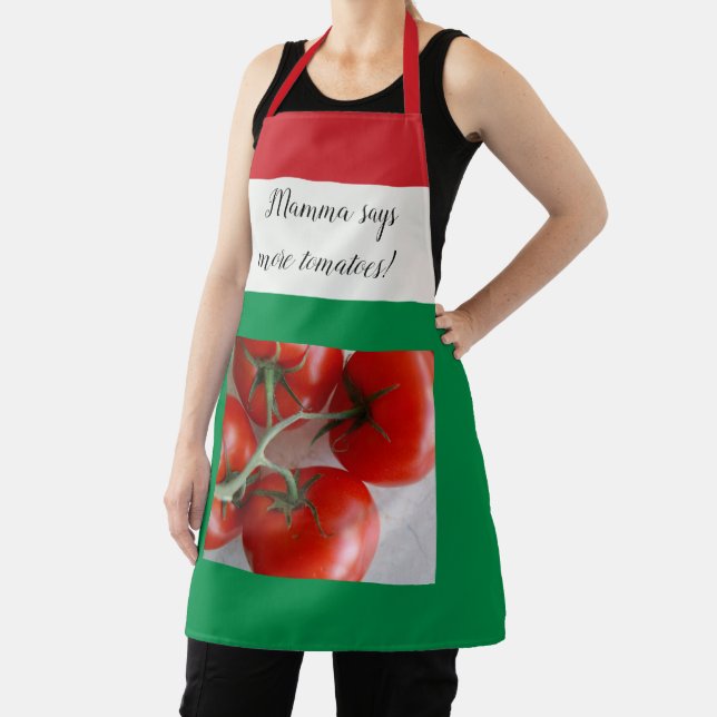 Mamma says more tomatoes Italian flag Apron (Insitu)