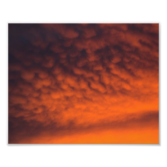 Mammatus clouds at sunset photo print (Front)