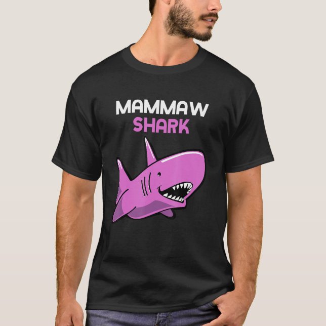 MamMaw Shark  Family Mam Maw T-Shirt (Front)