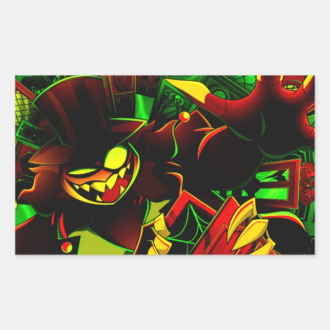 Mammon Halloween Slasher | Helluva Boss |  Rectangular Sticker (Front)