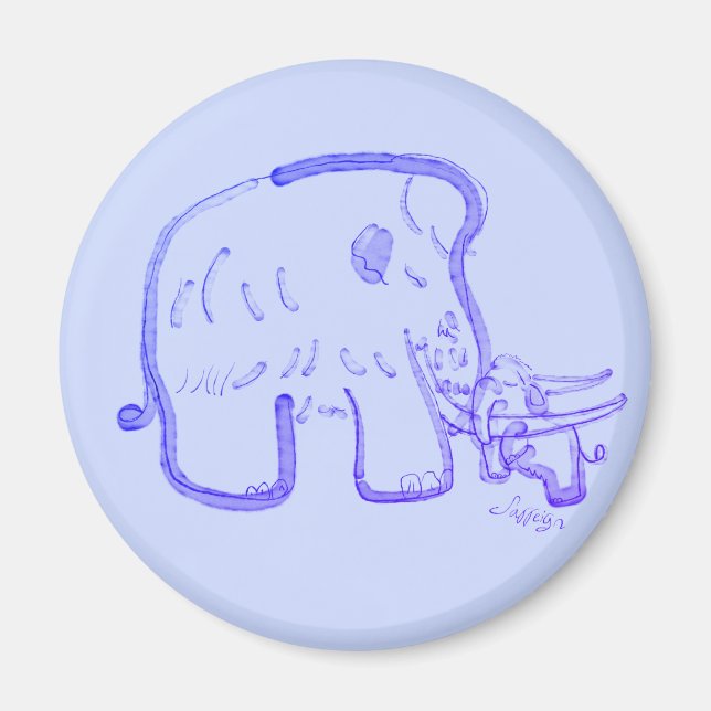Mammoth and calf magnet (Front)