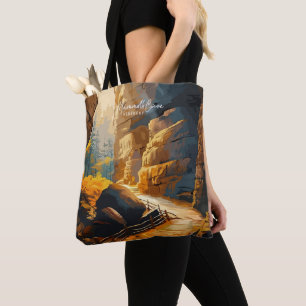 Mammoth Cave Kentucky Vintage Travel Illustration Tote Bag