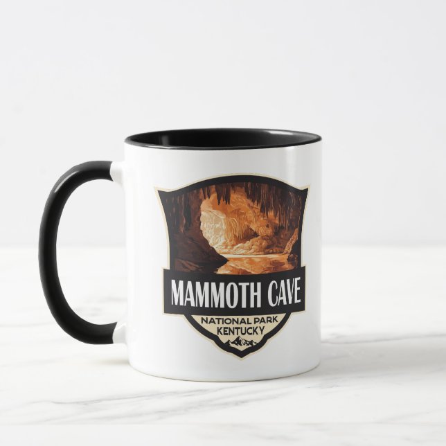 Mammoth Cave National Park Illustration Retro Art Mug (Left)