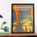 Mammoth Cave National Park Kentucky  Poster<br><div class="desc">Mammoth Cave vector artwork design. The park is in west-central Kentucky,  encompassing portions of Mammoth Cave,  the longest cave system known in the world.</div>