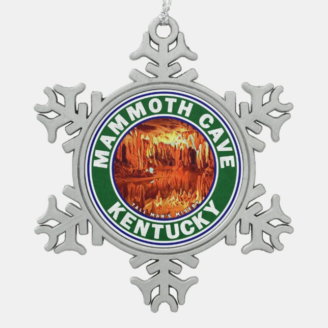 Mammoth Cave National Park Kentucky Snowflake Pewter Christmas Ornament (Front)
