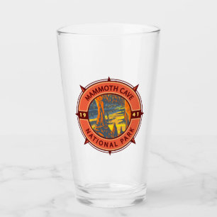 Mammoth Cave National Park Retro Compass Emblem Glass