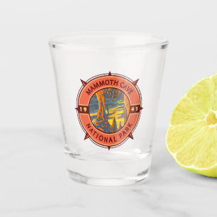 Mammoth Cave National Park Retro Compass Emblem Shot Glass
