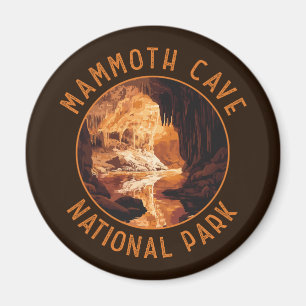 Mammoth Cave National Park Retro Distressed Circle Magnet