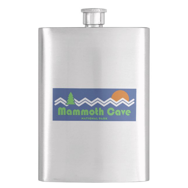 Mammoth Cave National Park Retro Hip Flask (Front)