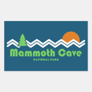 Mammoth Cave National Park Retro Rectangular Sticker