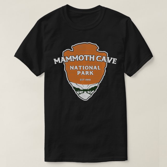 Mammoth Cave National Park  Style Arrowhead Sign  T-Shirt (Design Front)
