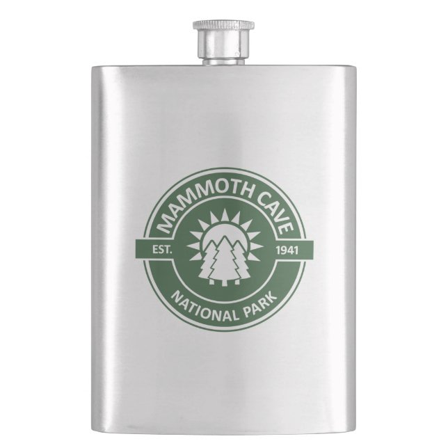 Mammoth Cave National Park Sun Trees Hip Flask (Front)