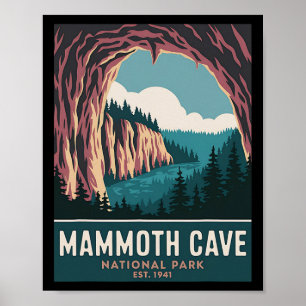 Mammoth Cave National Park Vintage Camping Hiking Poster