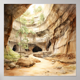 Mammoth Cave National Park Watercolor Poster