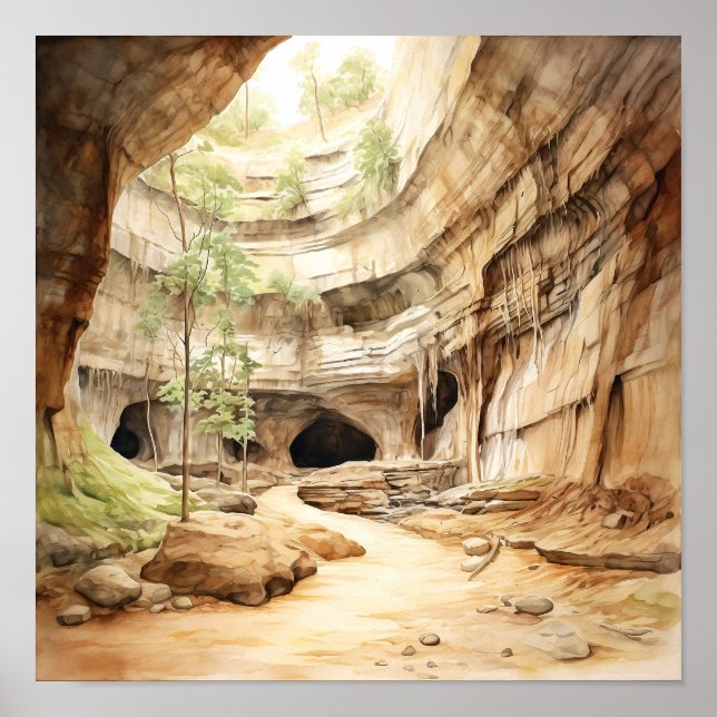 Mammoth Cave National Park Watercolor Poster (Front)
