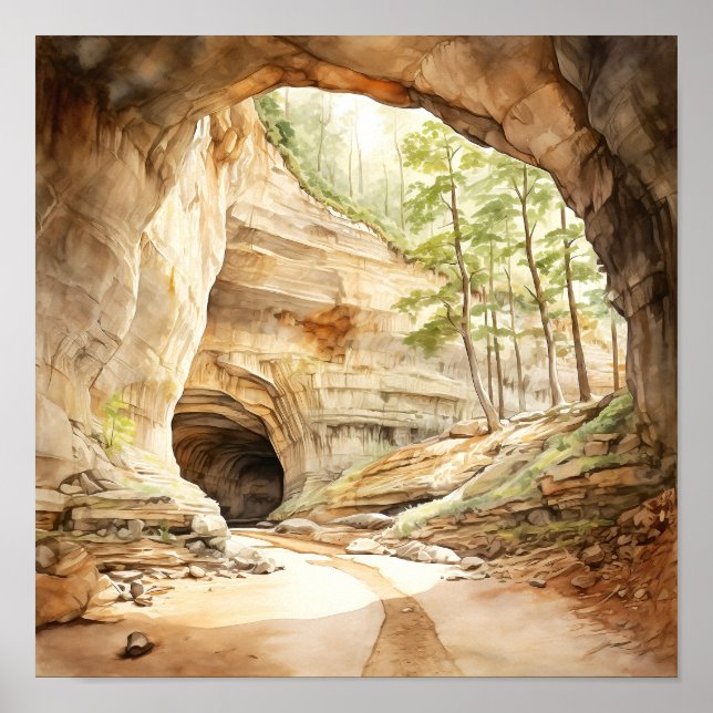 Mammoth Cave National Park Watercolor Poster (Front)