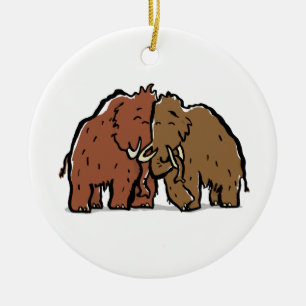 mammoth couple ceramic tree decoration
