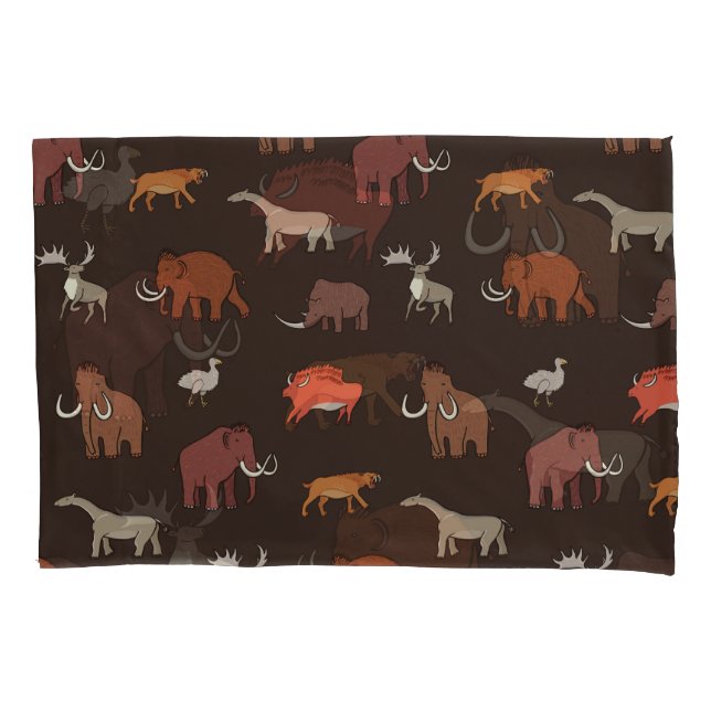 Mammoth Era: Prehistoric Themed Pattern. Pillowcase (Front)