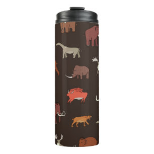 Mammoth Era: Prehistoric Themed Pattern. Thermal Tumbler