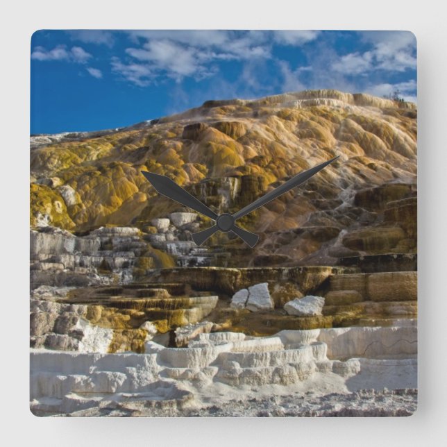 Mammoth Hot Spring Square Wall Clock (Front)