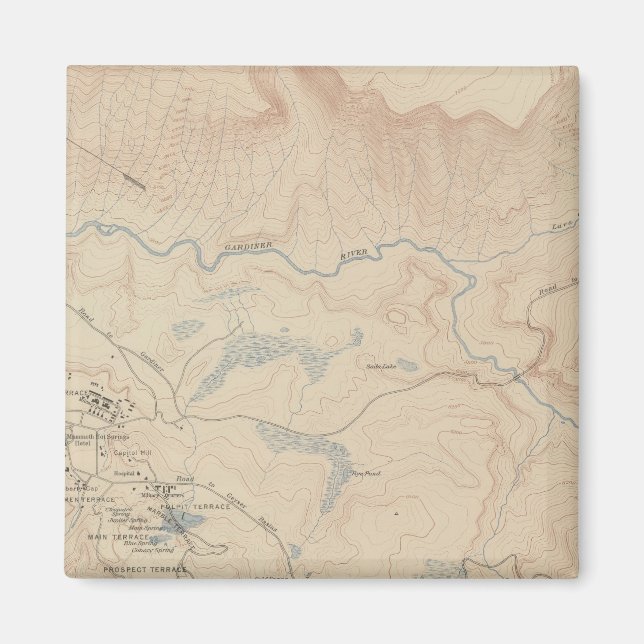 Mammoth Hot Springs and Vicinity 2 Magnet (Front)