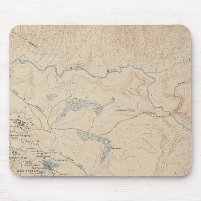 Mammoth Hot Springs and Vicinity 2 Mouse Mat (Front)