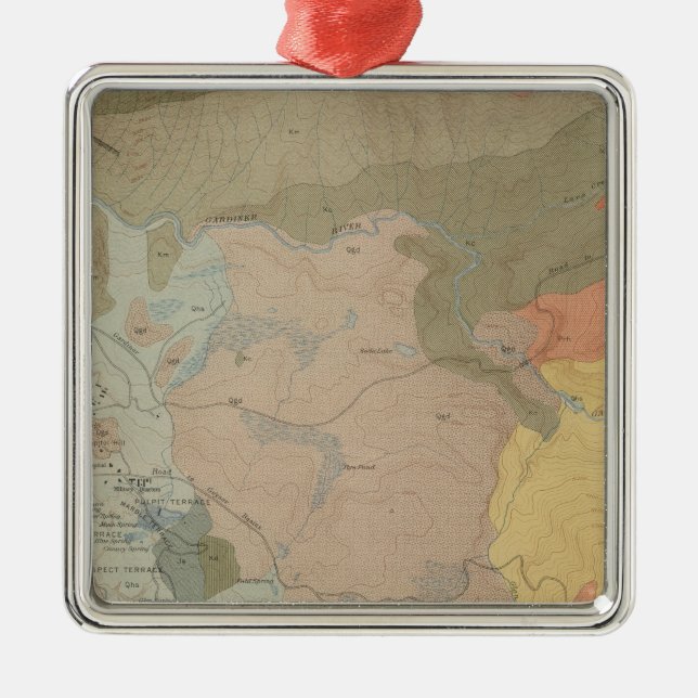 Mammoth Hot Springs and Vicinity Metal Tree Decoration (Front)