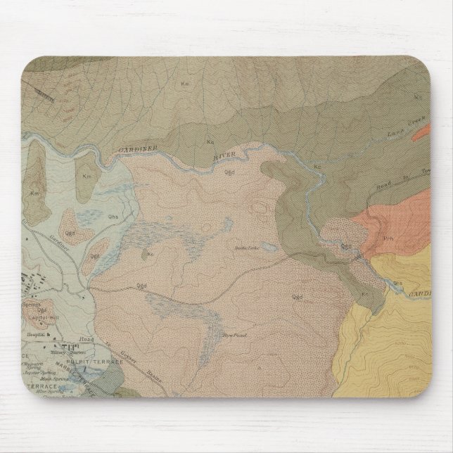 Mammoth Hot Springs and Vicinity Mouse Mat (Front)