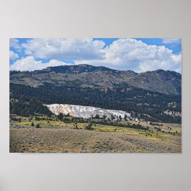 Mammoth Hot Springs Panorama, Yellowstone, Wyoming Poster (Front)