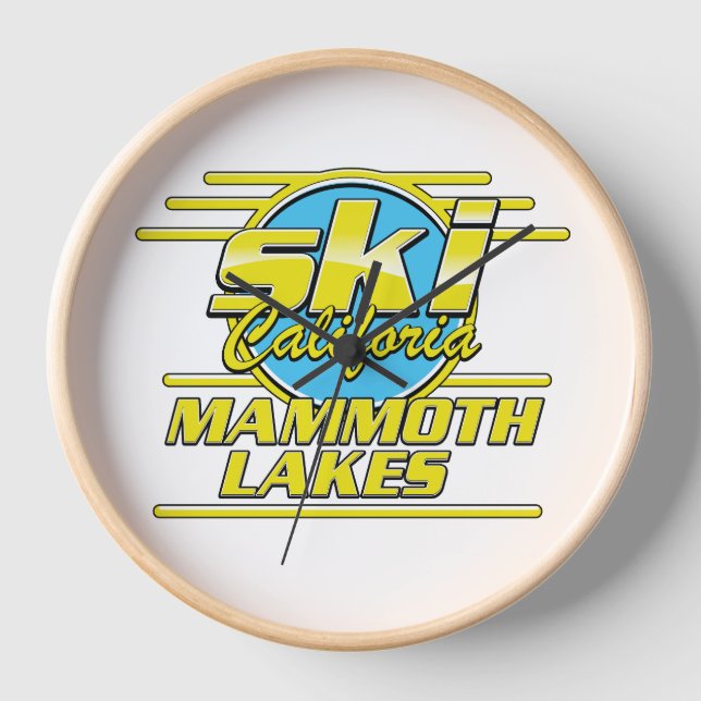 Mammoth Lakes California Ski logo Clock (Front)
