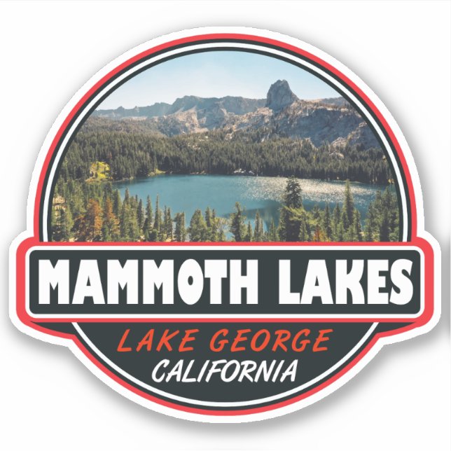 Mammoth Lakes California Travel Art Emblem (Front)