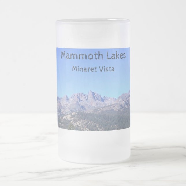 Mammoth Lakes Minaret Vista Frosted Glass Beer Mug (Center)