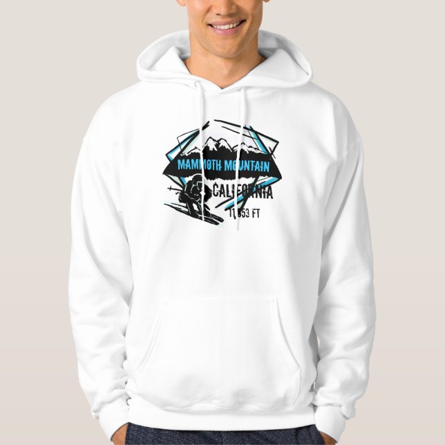 Mammoth Mountain California blue black ski hoodie (Front)