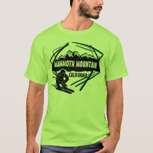 Mammoth Mountain California green ski guys tee