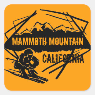Mammoth Mountain California orange ski stickers