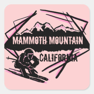 Mammoth Mountain California pink ski stickers