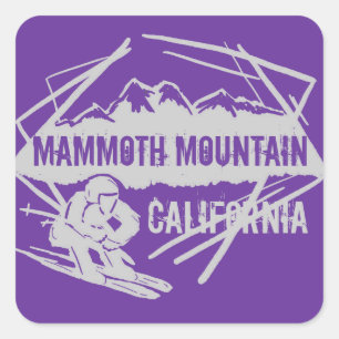 Mammoth Mountain California purple ski stickers