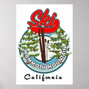 Mammoth Mountain California ski logo Poster