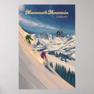 Mammoth Mountain California Ski Resort Travel Poster