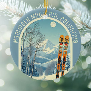 Mammoth Mountain California ski souvenir Ceramic Tree Decoration