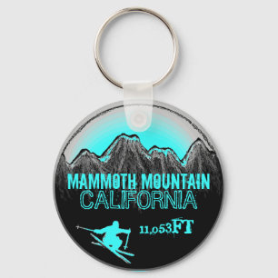 Mammoth Mountain California ski teal keychain