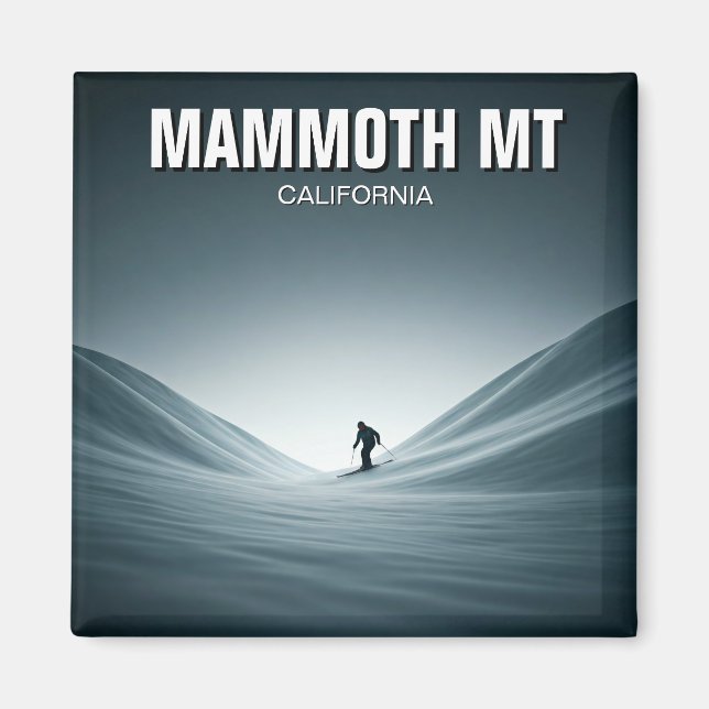 Mammoth Mountain California Skiing Skier Travel Magnet (Front)