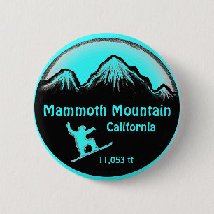 Mammoth Mountain California snowboard art button