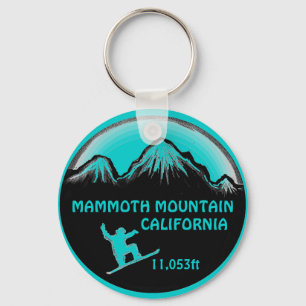 Mammoth Mountain California snowboard art keychain