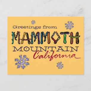 Mammoth Mountain California snowboard postcard