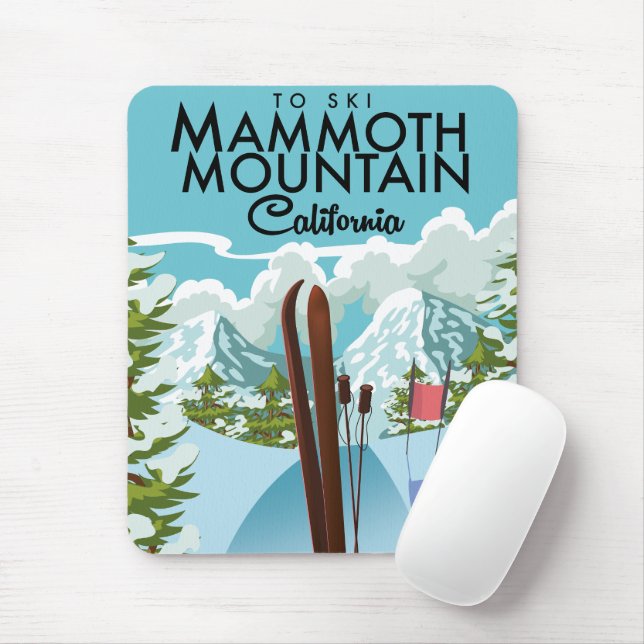 Mammoth Mountain California to ski Mouse Mat (With Mouse)