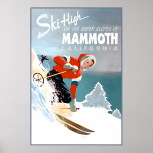 Mammoth Mountain California Travel Poster Sierra