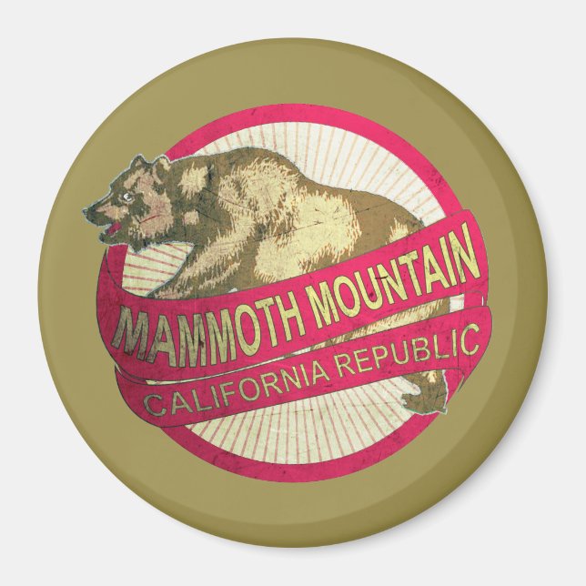 Mammoth Mountain California vintage bear magnet (Front)
